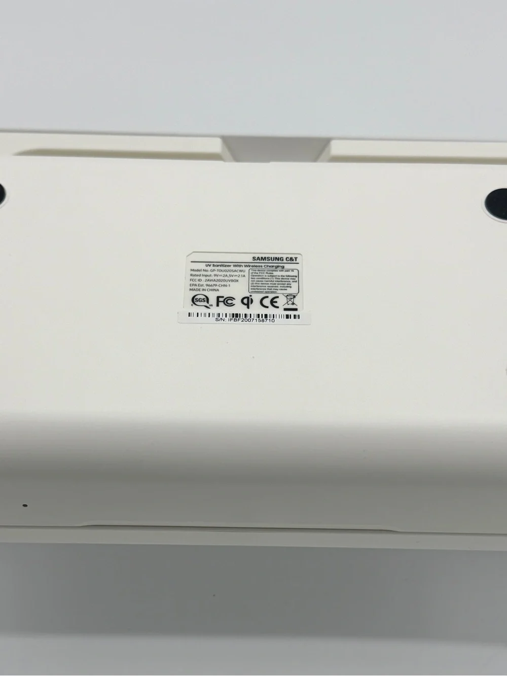 New Samsung UV Sanitizer Wireless Charging Dock, GP-TOU020SACWU